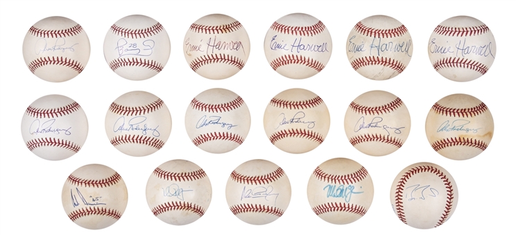 Lot of (17) Baseball Stars Signed Baseballs (Beckett Pre-Cert)